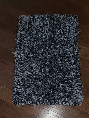 Plush Shag Accent Rug - Black & Gray 40x26